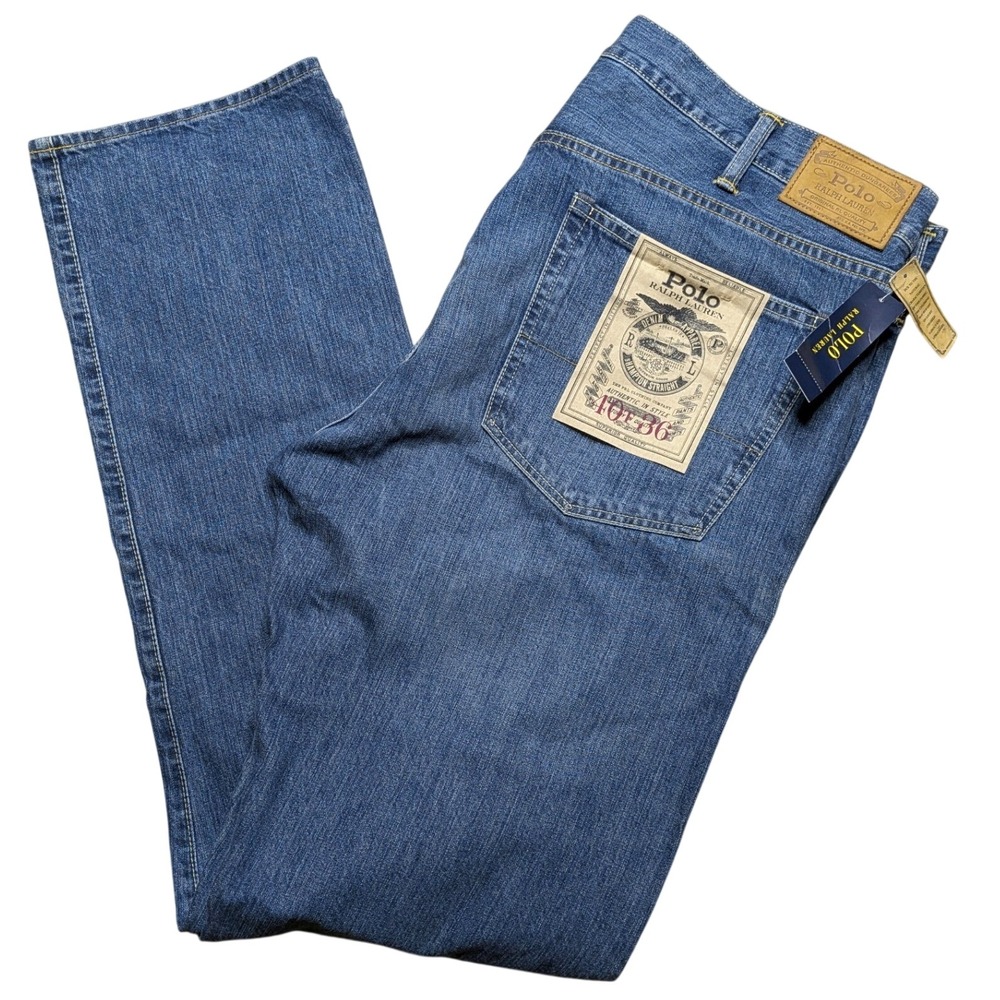 Polo Ralph Lauren Hampton Straight Jeans Mens 40Tx36 Blue New Tall Denim Pants